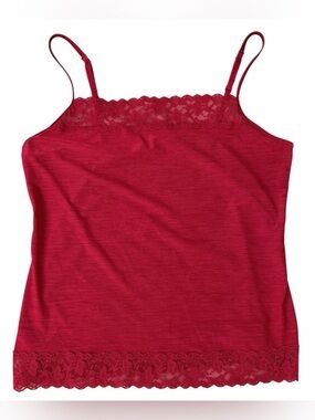 Vanity Fair Illumination Red Lace Trim Camisole Y2K Fairy Women’s Size XL